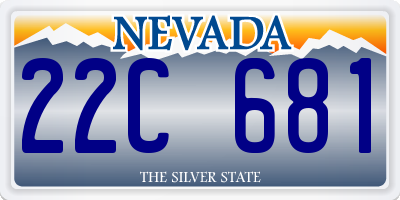 NV license plate 22C681