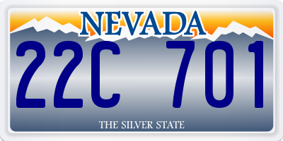 NV license plate 22C701