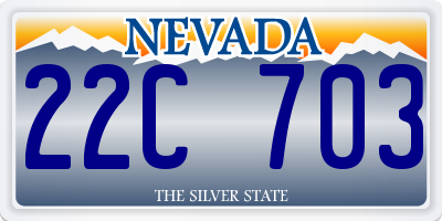 NV license plate 22C703