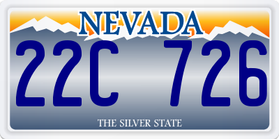 NV license plate 22C726