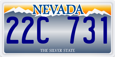 NV license plate 22C731