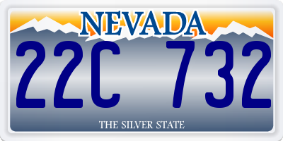 NV license plate 22C732