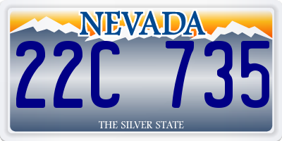 NV license plate 22C735