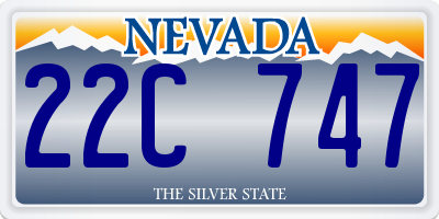 NV license plate 22C747