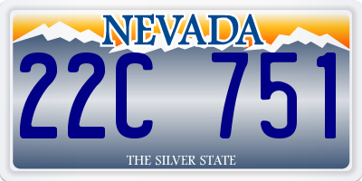 NV license plate 22C751