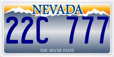 NV license plate 22C777