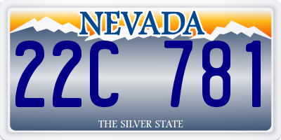 NV license plate 22C781