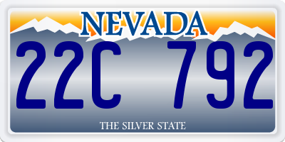 NV license plate 22C792
