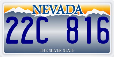 NV license plate 22C816