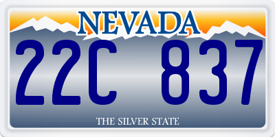 NV license plate 22C837
