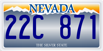 NV license plate 22C871