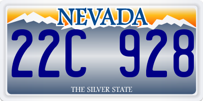 NV license plate 22C928