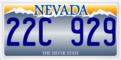 NV license plate 22C929