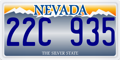 NV license plate 22C935