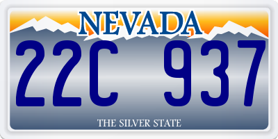 NV license plate 22C937