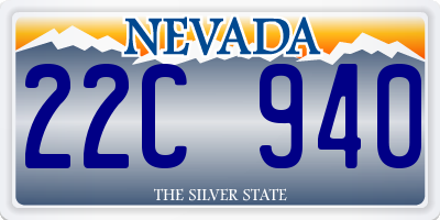 NV license plate 22C940