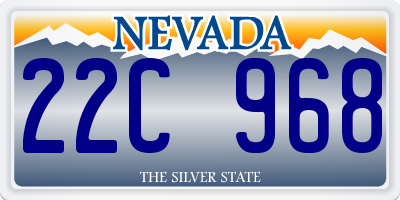 NV license plate 22C968
