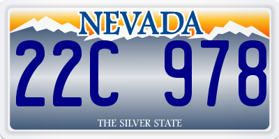 NV license plate 22C978