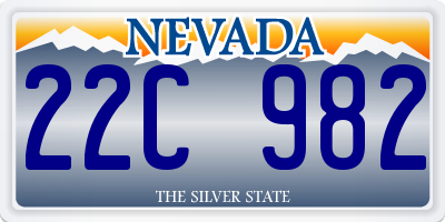 NV license plate 22C982