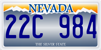 NV license plate 22C984