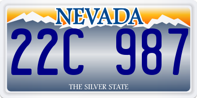 NV license plate 22C987