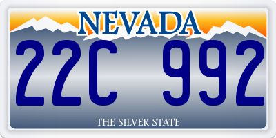NV license plate 22C992