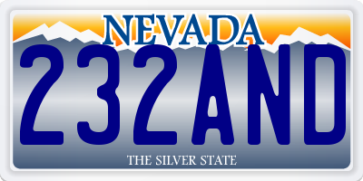 NV license plate 232AND