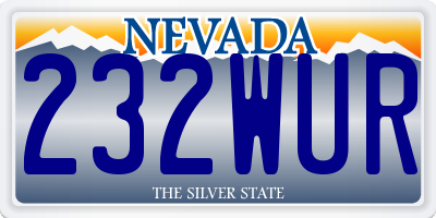 NV license plate 232WUR