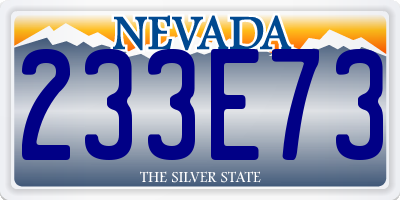 NV license plate 233E73