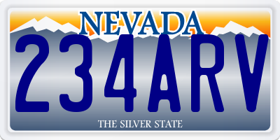 NV license plate 234ARV