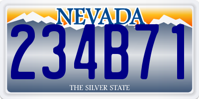 NV license plate 234B71