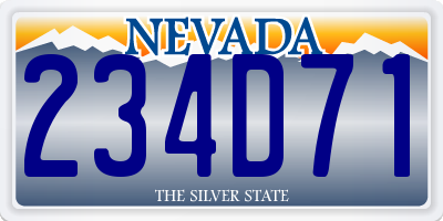 NV license plate 234D71