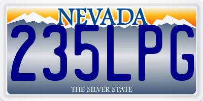 NV license plate 235LPG