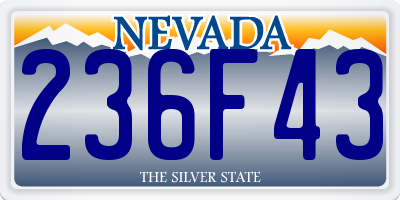 NV license plate 236F43