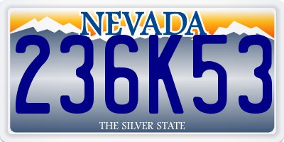 NV license plate 236K53