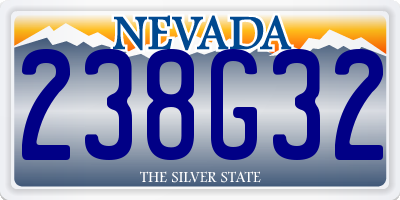 NV license plate 238G32