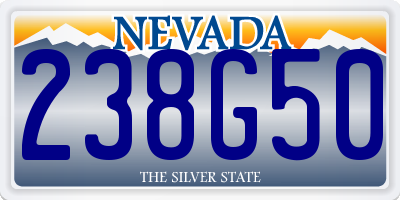 NV license plate 238G50