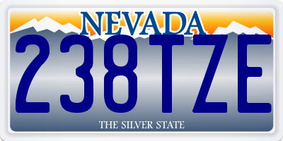 NV license plate 238TZE