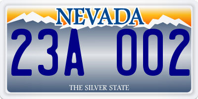 NV license plate 23A002