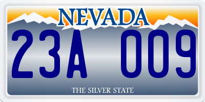 NV license plate 23A009