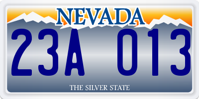 NV license plate 23A013