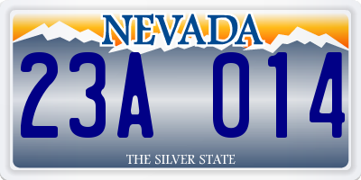 NV license plate 23A014