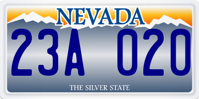 NV license plate 23A020