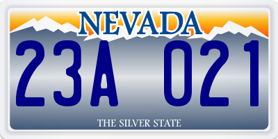 NV license plate 23A021