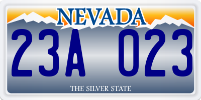 NV license plate 23A023