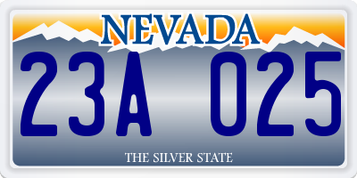 NV license plate 23A025