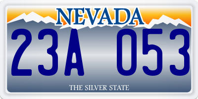 NV license plate 23A053