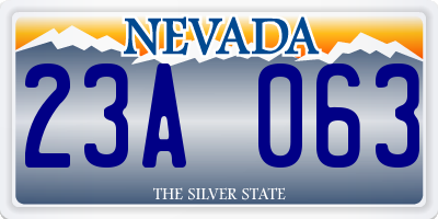 NV license plate 23A063