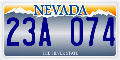 NV license plate 23A074