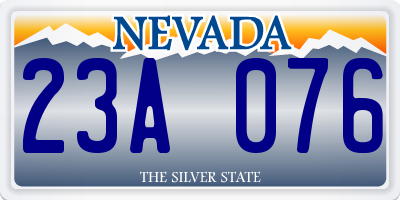 NV license plate 23A076